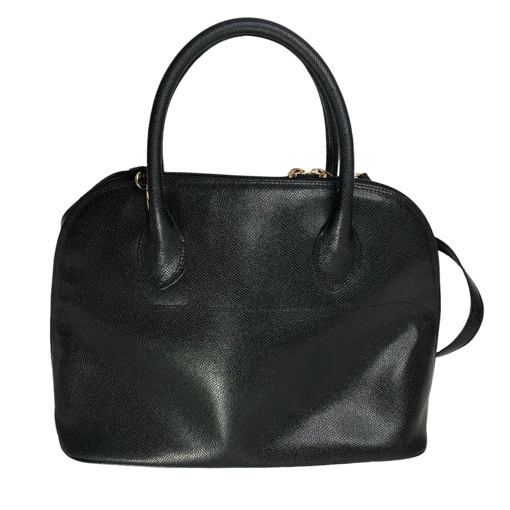 Aleda Firenze‎ Italy Leather Handbag Shoulder Bag Black Dome Crossbody